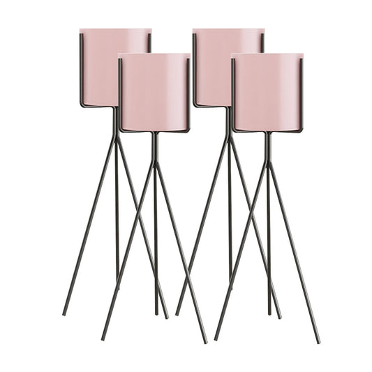 SOGA 4X 80cm Tripod Flower Pot Plant Stand with Pink Flowerpot Holder Rack Indoor Display • LUZ-FPotH82PNKX4