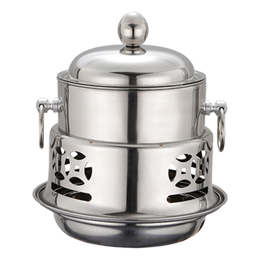 SOGA Stainless Steel Mini Asian Buffet Hot Pot Single Person Shabu Alcohol Stove Burner with Lid • LUZ-ChafingDishHotPot4