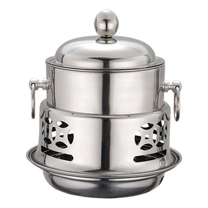 SOGA Stainless Steel Mini Asian Buffet Hot Pot Single Person Shabu Alcohol Stove Burner with Lid • LUZ-ChafingDishHotPot4