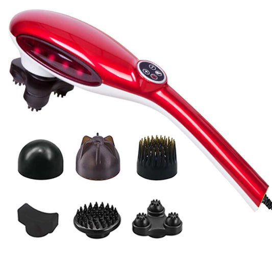 SOGA 6 Heads Portable Handheld Massager Soothing Stimulate Blood Flow Shoulder Red • LUZ-Massager833ARed