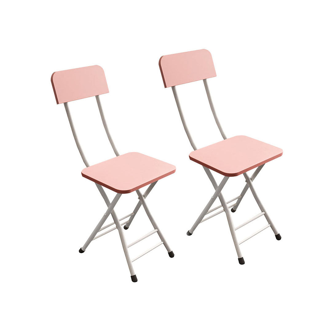 SOGA Pink Foldable Chair Space Saving Lightweight Portable Stylish Seat Home Decor Set of 2 • LUZ-ChairAS717