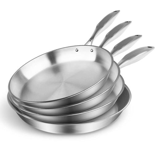 SOGA 4X Stainless Steel Fry Pan Frying Pan Top Grade Induction Skillet Cooking FryPan • LUZ-Fry61626466