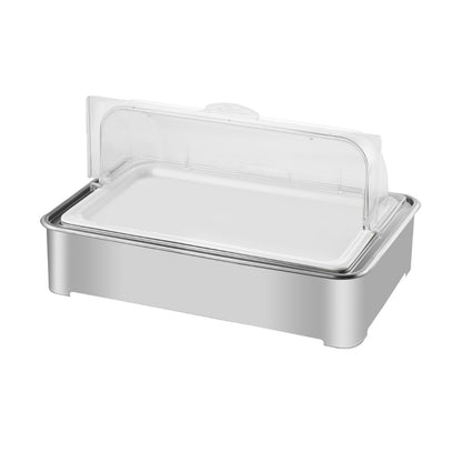 SOGA 59x38.5cm Silver Color Ceramic Serving Bowl Chafing Dish for Kitchen Essential • LUZ-ChafingDish6V12