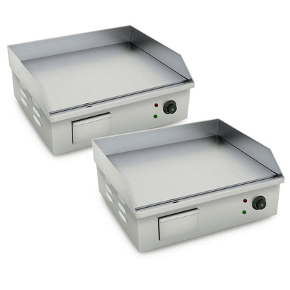 SOGA 2X Electric Stainless Steel Flat Griddle Grill BBQ Hot Plate 2200W • LUZ-Griddle818-10X2