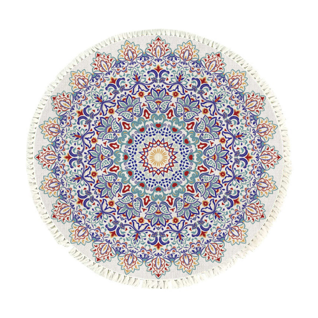 SOGA 120cm Mandala Area Rug for Living Room Lounge, Bedroom, Anti-slip Doormat, Home Decor • LUZ-CarpetXLS14Lge