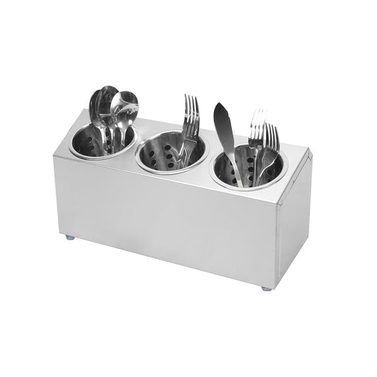 SOGA 18/10 Stainless Steel Commercial Conical Utensils Cutlery Holder with 3 Holes • LUZ-CutleryHolder4601