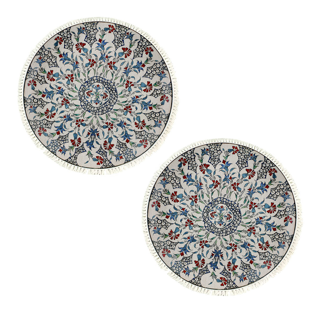 SOGA 2X 120cm Mandala Area Rug for Living Room Lounge, Bedroom, Anti-slip Doormat, Home Decor • LUZ-CarpetXLS11LgeX2