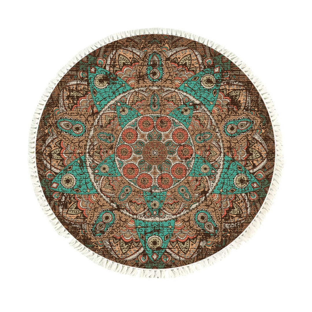 SOGA 90cm Mandala Round Area Thick Anti-slip Doormat, Home Decor • LUZ-CarpetYH30