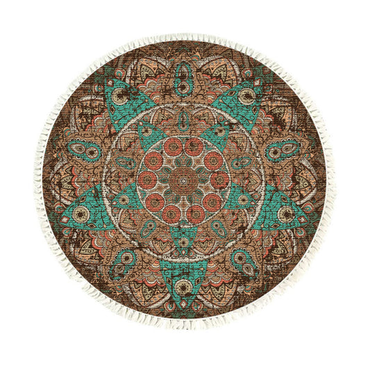 SOGA 90cm Mandala Round Area Thick Anti-slip Doormat, Home Decor • LUZ-CarpetYH30