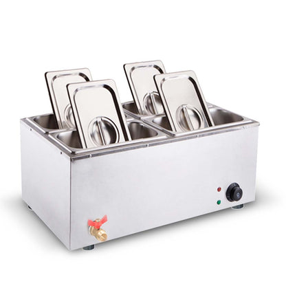 SOGA Stainless Steel 4 X 1/2 GN Pan Electric Bain-Marie Food Warmer with Lid • LUZ-FoodWarmer742