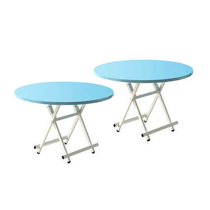 SOGA 2X  Blue Dining Table Portable Round Surface Space Saving Folding Desk Home Decor • LUZ-TableRD724X2