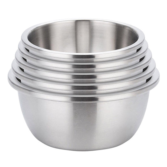 SOGA 5Pcs Deepen Matte Stainless Steel Stackable Baking Washing Mixing Bowls Set Food Storage Basin • LUZ-Bowl889