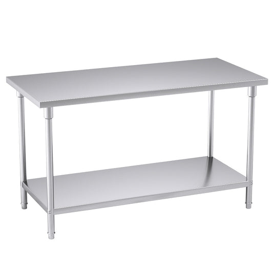 SOGA 150*70*85cm Commercial Catering Kitchen Stainless Steel Prep Work Bench • LUZ-WorkBenchSS2010150CM