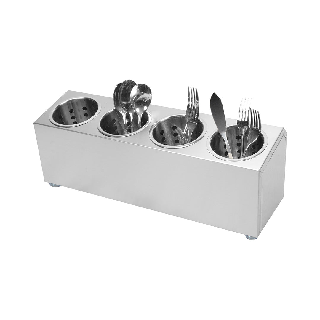 SOGA 18/10 Stainless Steel Commercial Conical Utensils Cutlery Holder with 4 Holes • LUZ-CutleryHolder4602