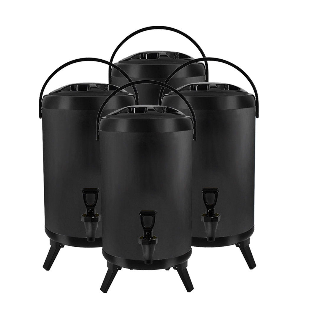 SOGA 4X 18L Stainless Steel Insulated Milk Tea Barrel Hot and Cold Beverage Dispenser Container with Faucet Black • LUZ-VICDispenser18LBLKX4