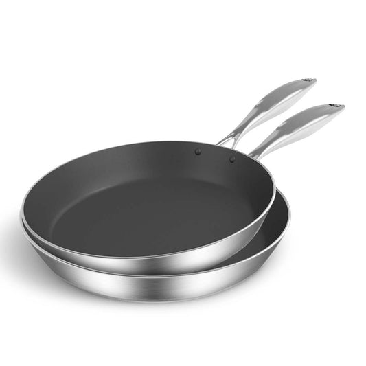 SOGA Stainless Steel Fry Pan 20cm 34cm Frying Pan Induction Non Stick Interior • LUZ-FryPanNS2868-2875