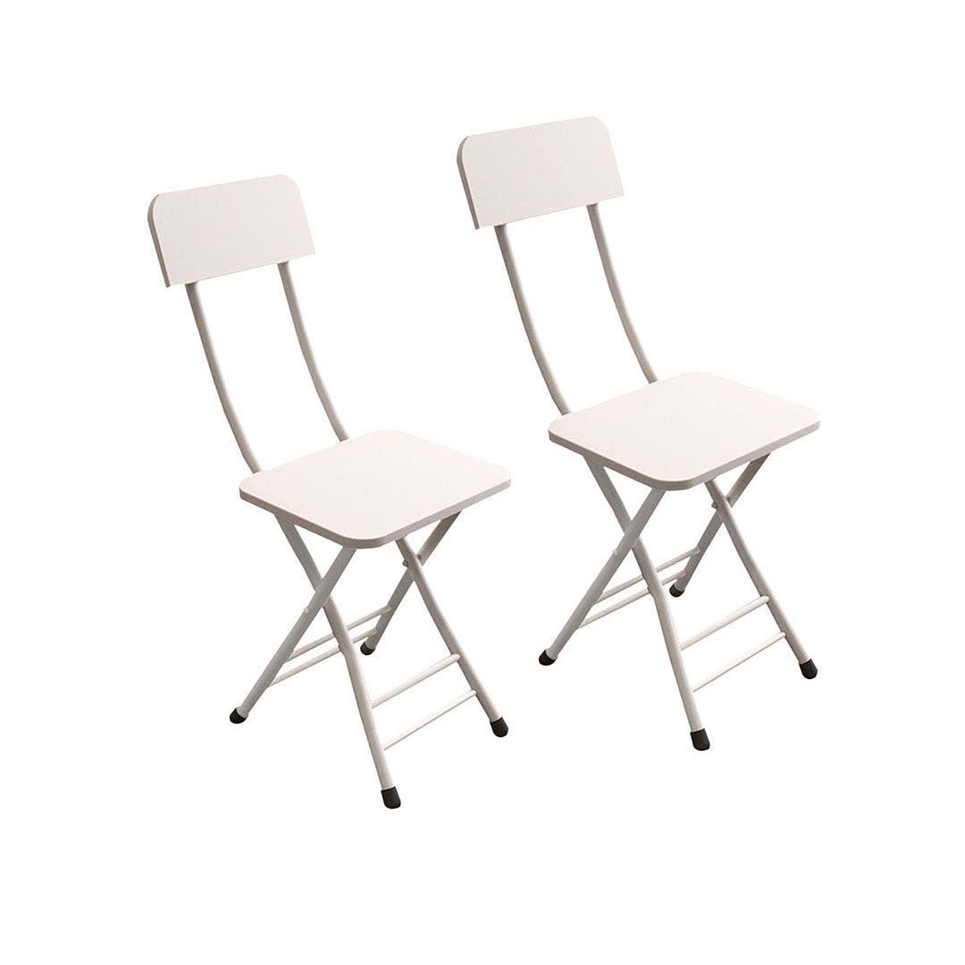 SOGA White Foldable Chair Space Saving Lightweight Portable Stylish Seat Home Decor Set of 2 • LUZ-ChairAS712