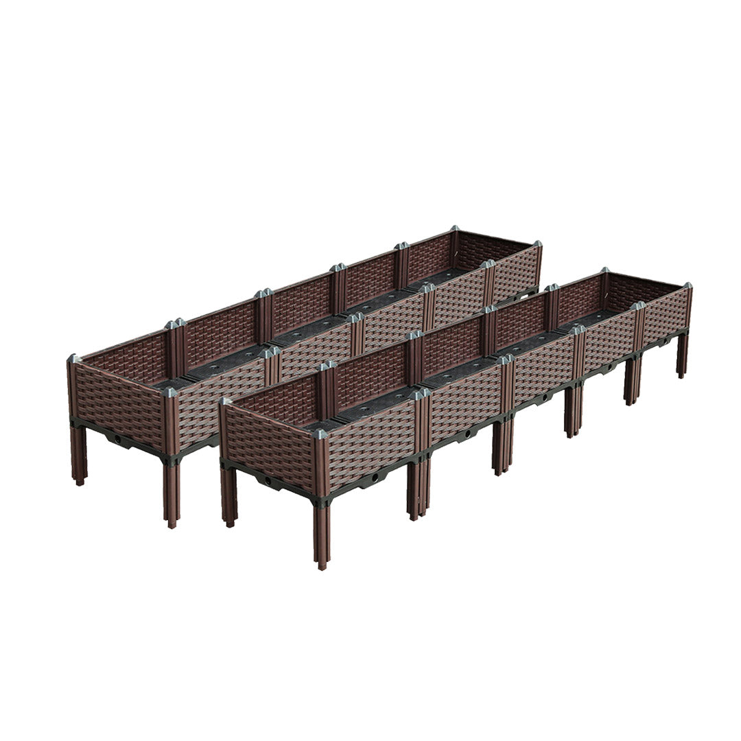 SOGA 2X 200cm Raised Planter Box Vegetable Herb Flower Outdoor Plastic Plants Garden Bed with Legs • LUZ-PlantBox5EX2