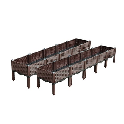 SOGA 2X 200cm Raised Planter Box Vegetable Herb Flower Outdoor Plastic Plants Garden Bed with Legs • LUZ-PlantBox5EX2