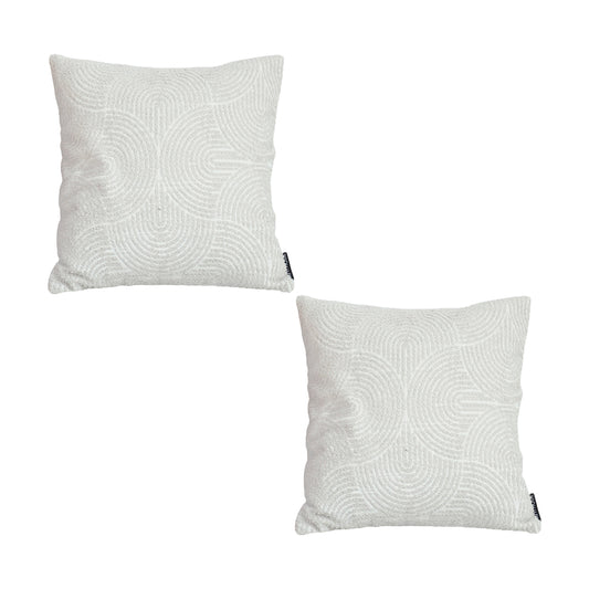 SOGA 2X 50cm Throw Pillow Off White Lumbar Embroidered Decorative Cover Stitch for Home Decor • LUZ-FrenchCushion318X2