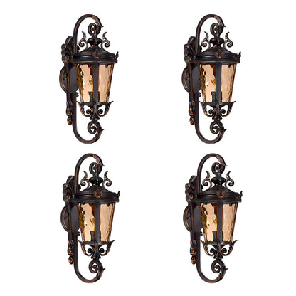 Vintage Lantern 4X 70cm Aluminum & Glass Wall Light Classic Lantern Design Elegant Outdoor Antique Inspired Wall Lamp • LUZ-Lamp58499MedX4