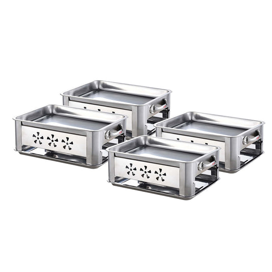 4X 36CM Portable Stainless Steel Outdoor Chafing Dish BBQ Fish Stove Grill Plate • LUZ-ChafingDishFish36cmX4