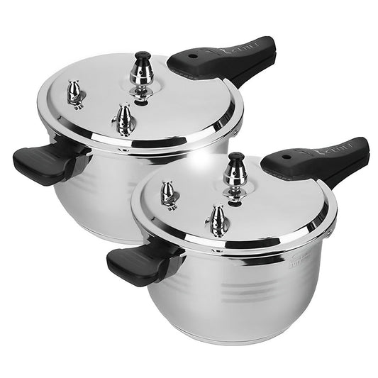 2X 4L Commercial Grade Stainless Steel Pressure Cooker • LUZ-StainlessSteelPressureCooker4LX2