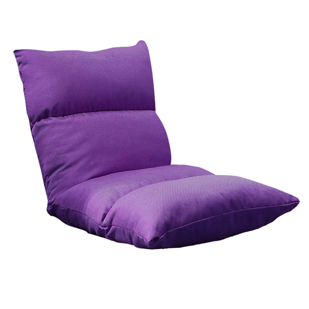 SOGA Lounge Floor Recliner Adjustable Lazy Sofa Bed Folding Game Chair Purple • LUZ-LoungeFabricPurple