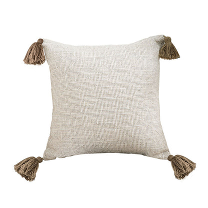 SOGA 50cm Beige Pillow Textured Throw Cover, Luxurious Rib Knit Ribbed Cotton Throw Pillow • LUZ-FrenchCushion203