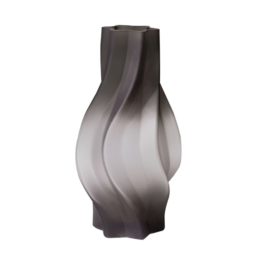 SOGA 33cm Glass Vase Grey with Beautiful glass Bubble Texture Art Vases • LUZ-GVaseGRY32