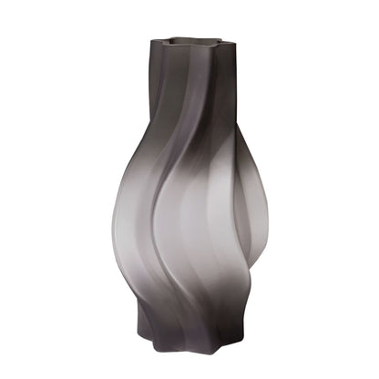 SOGA 33cm Glass Vase Grey with Beautiful glass Bubble Texture Art Vases • LUZ-GVaseGRY32