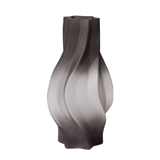 SOGA 33cm Glass Vase Grey with Beautiful glass Bubble Texture Art Vases • LUZ-GVaseGRY32