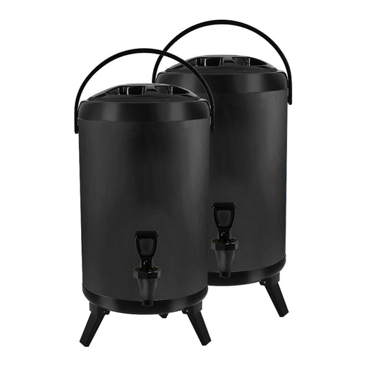 SOGA 2X 18L Stainless Steel Insulated Milk Tea Barrel Hot and Cold Beverage Dispenser Container with Faucet Black • LUZ-VICDispenser18LBLKX2