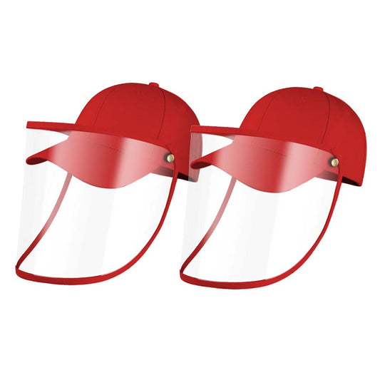 2X Outdoor Protection Hat Anti-Fog Pollution Dust Protective Cap Full Face HD Shield Cover Kids Red • LUZ-HatKidsREDX2