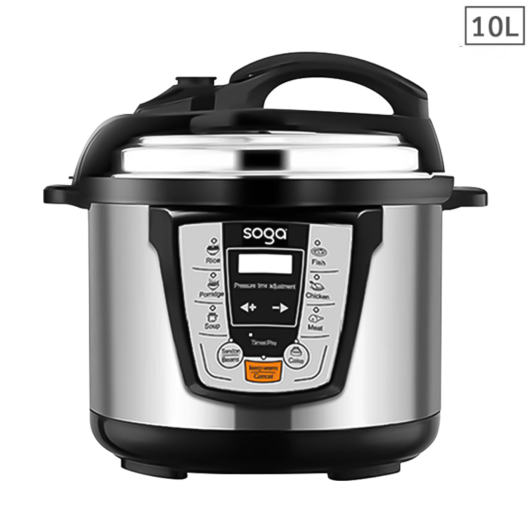 SOGA Electric Stainless Steel Pressure Cooker 10L 1600W Multicooker 16 • LUZ-16ElectricPressureCooker10L
