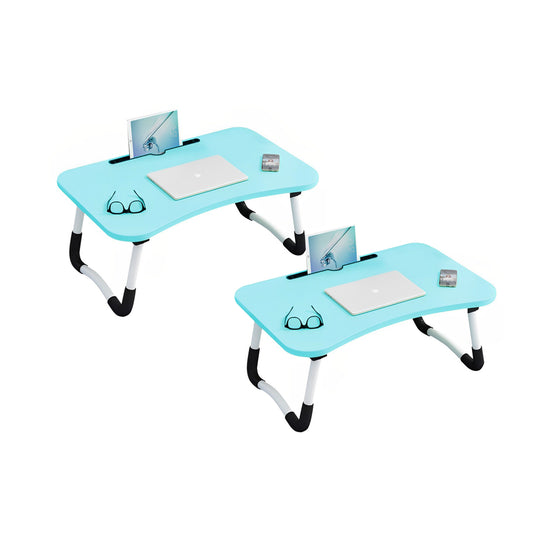 SOGA 2X Blue Portable Bed Table Adjustable Foldable Bed Sofa Study Table Laptop Mini Desk with Notebook Stand Card Slot Holder Home Decor • LUZ-BedTableG43X2