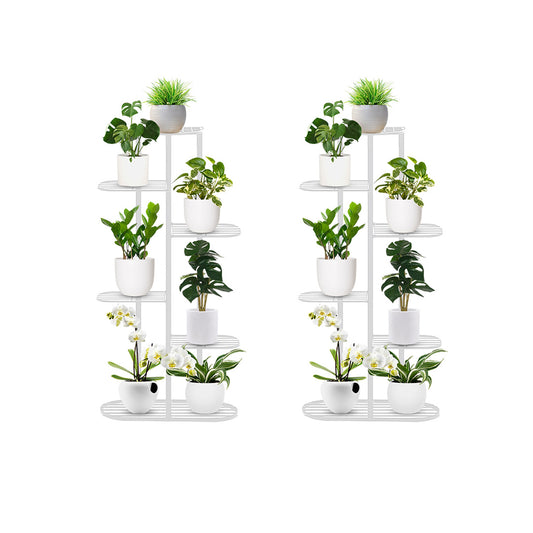 SOGA 2X 6 Tier 7 Pots White Metal Plant Rack Flowerpot Storage Display Stand Holder Home Garden Decor • LUZ-FPotH32X2