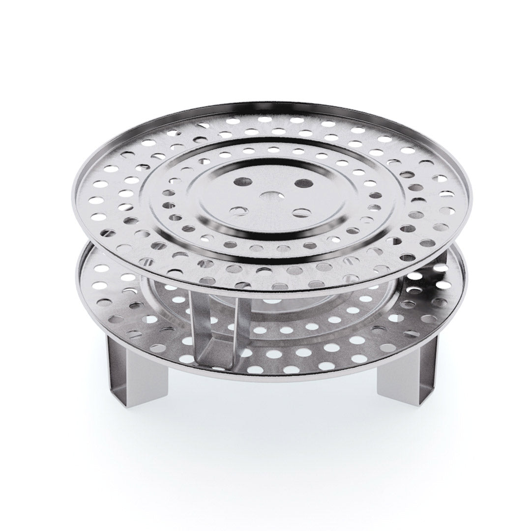 SOGA 2X 28cm Stainless Steel Steamer Insert Stock Pot Steaming Rack Stockpot Tray • LUZ-SS-Rack28CMX2