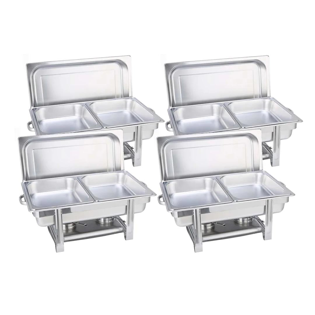 SOGA 4X Stainless Steel Chafing Double Tray Catering Dish Food Warmer • LUZ-ChafingDish56082X4