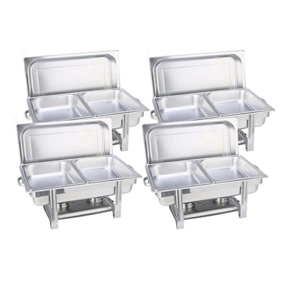 SOGA 4X Stainless Steel Chafing Double Tray Catering Dish Food Warmer • LUZ-ChafingDish56082X4