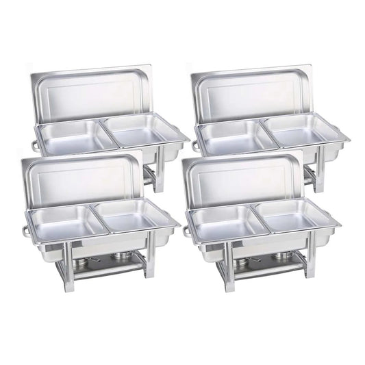 SOGA 4X Stainless Steel Chafing Double Tray Catering Dish Food Warmer • LUZ-ChafingDish56082X4