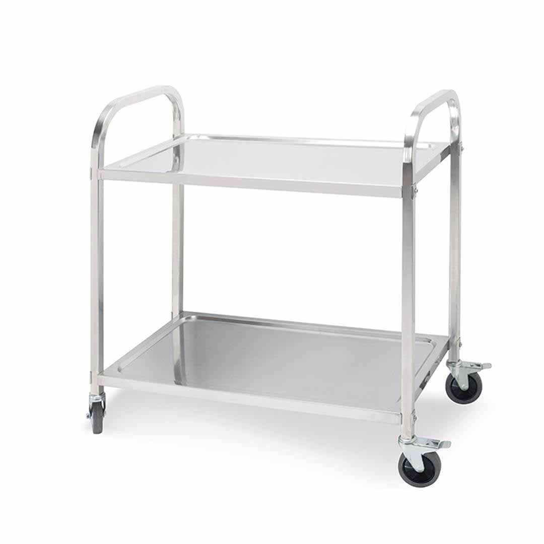 SOGA 2 Tier 85x45x90cm Stainless Steel Kitchen Dining Food Cart Trolley Utility Medium • LUZ-FoodCart1005