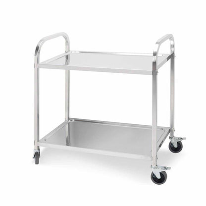 SOGA 2 Tier 85x45x90cm Stainless Steel Kitchen Dining Food Cart Trolley Utility Medium • LUZ-FoodCart1005