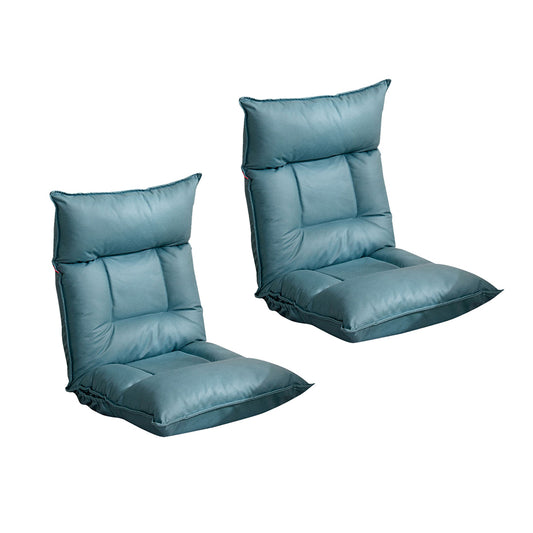 SOGA 2X Green Lounge Recliner Lazy Sofa Bed Tatami Cushion Collapsible Backrest Seat Home Office Decor • LUZ-LoungeC3811X2