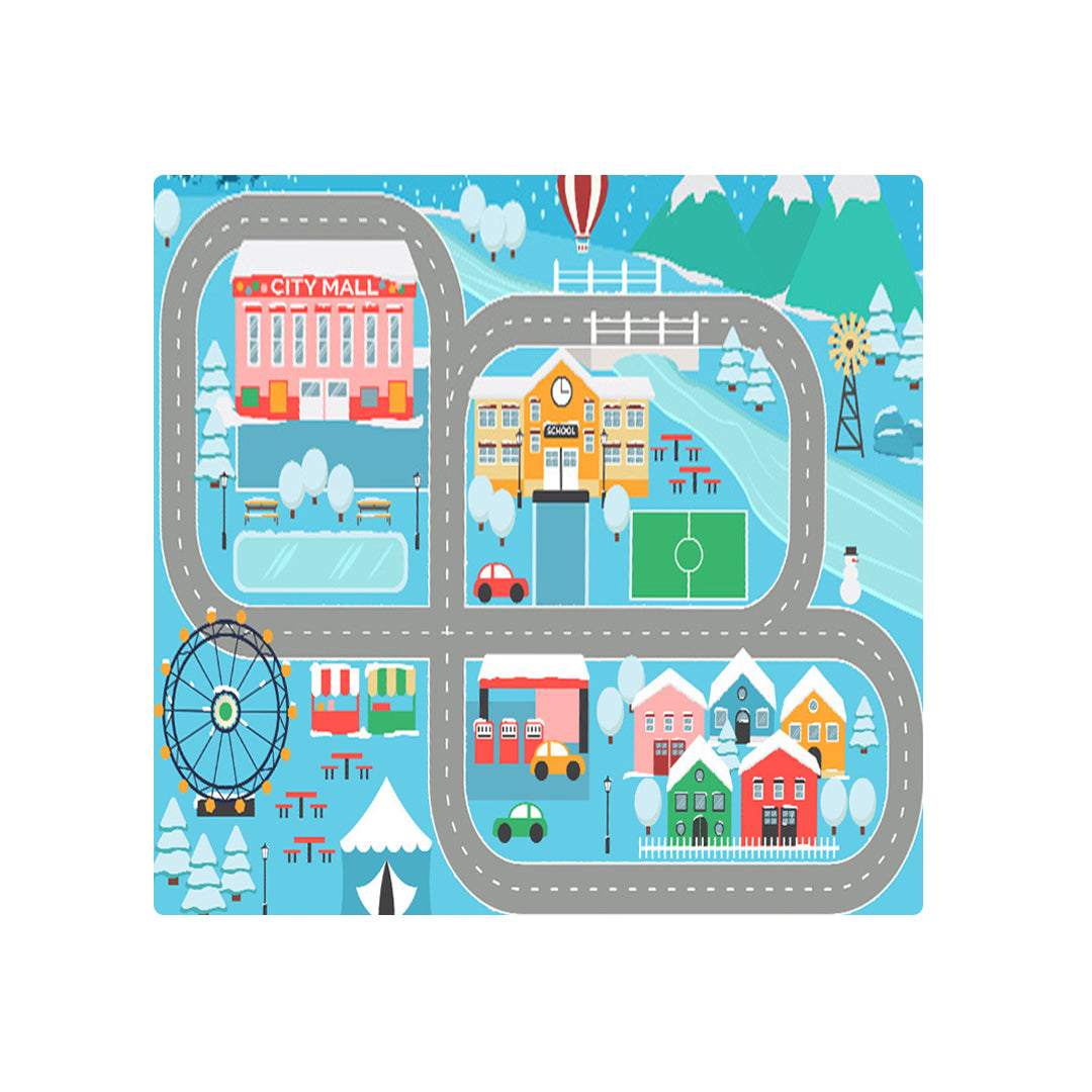 SOGA 2X 20cm Kids Rug Street Map Play Mat, Educational Baby Theme Park Area Rugs • LUZ-KidCarpet602X2