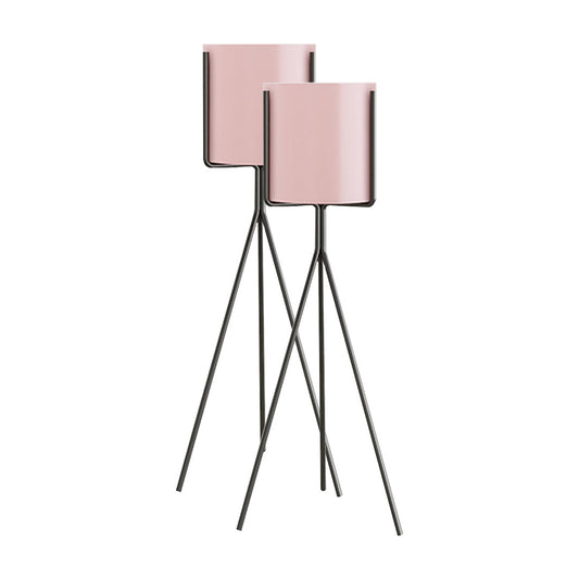 SOGA 2X 70cm Tripod Flower Pot Plant Stand with Pink Flowerpot Holder Rack Indoor Display • LUZ-FPotH72PNKX2