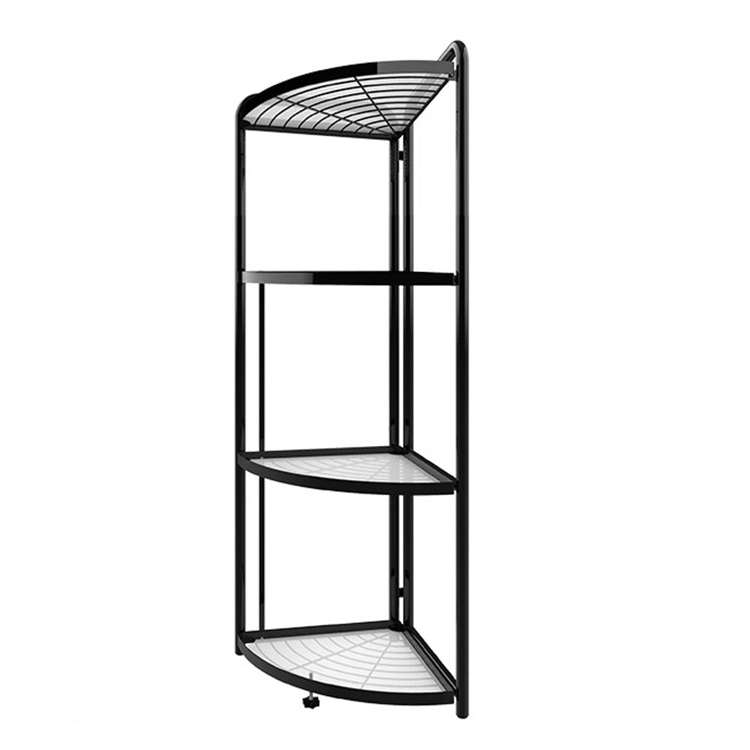 SOGA 4 Tier Steel Triangular  Corner Stand Multi-Functional Shelves Portable Storage Organizer • LUZ-KitchenXY025