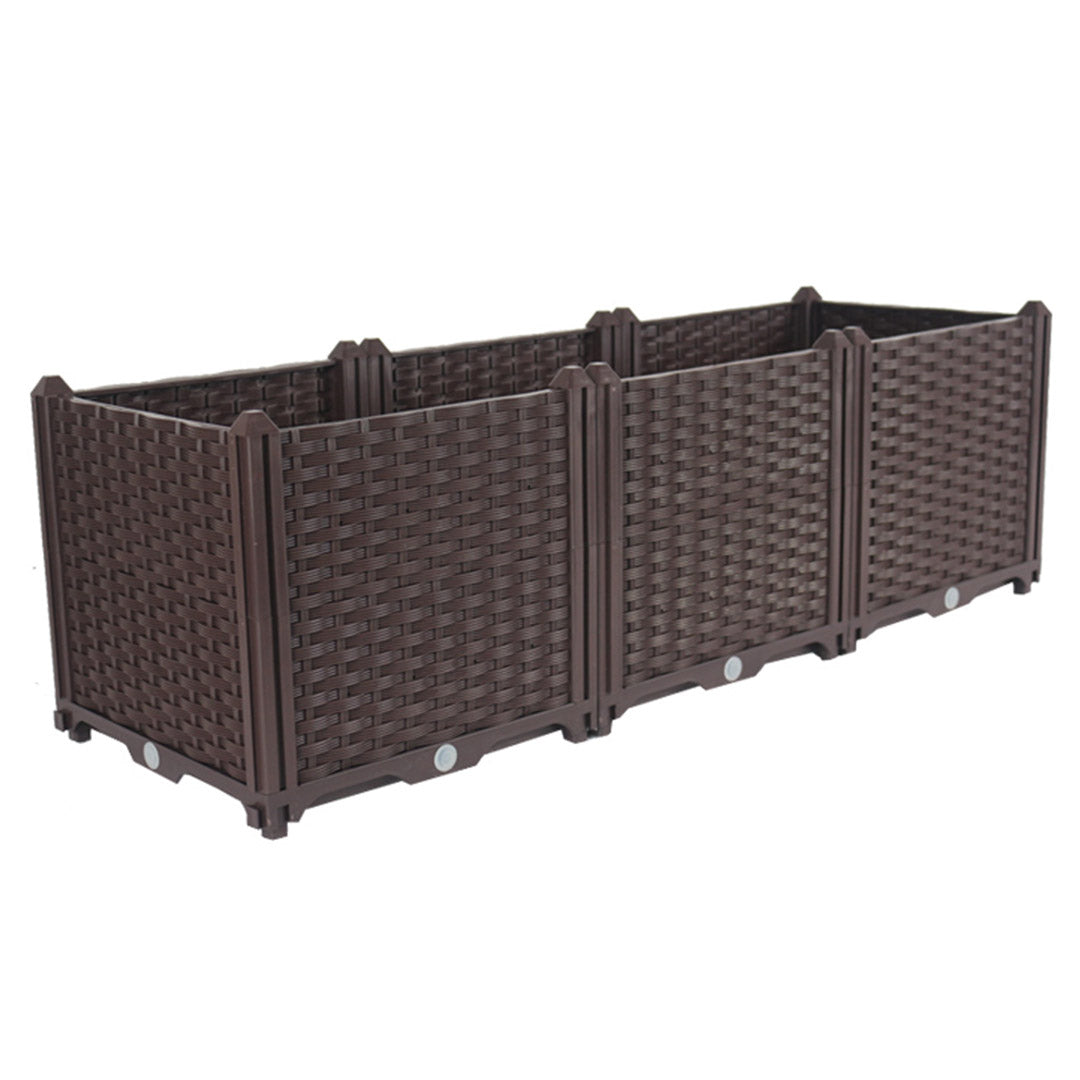 SOGA 120cm Raised Planter Box Vegetable Herb Flower Outdoor Plastic Plants Garden Bed Deepen • LUZ-PlantBox3B