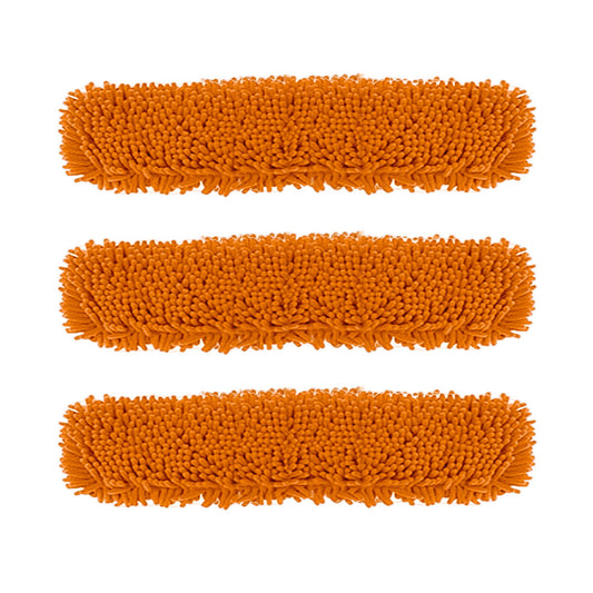 SOGA 3X 80x12 Orange Microfiber Flat Mop Floor Cleaning Pads Rotating Dust Remover • LUZ-MopHead80cmX3