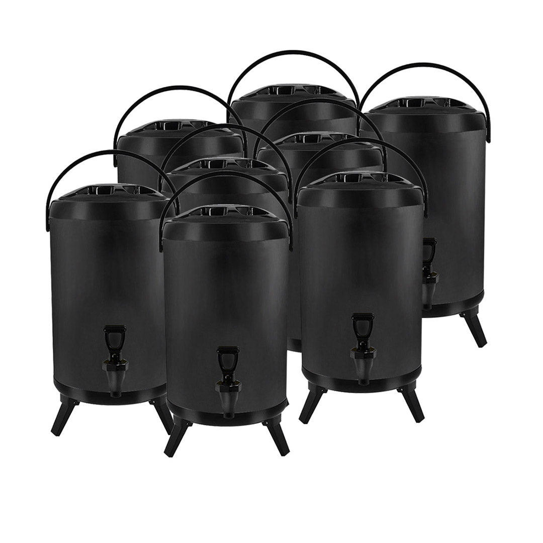 SOGA 8X 8L Stainless Steel Insulated Milk Tea Barrel Hot and Cold Beverage Dispenser Container with Faucet Black • LUZ-VICDispenser8LBLKX8